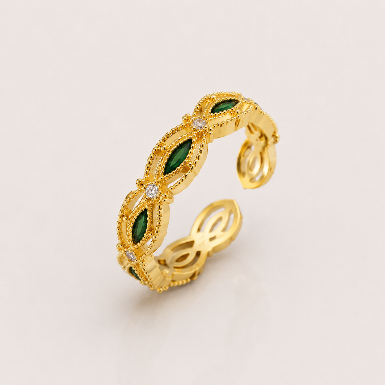 Jaja Green Ring in Gold